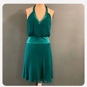 Laundry by Shelli Segal Emerald Green Silk Dress Sz 2